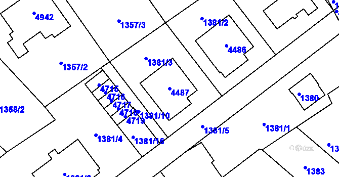 Parcela st. 4487 v KÚ Žamberk, Katastrální mapa