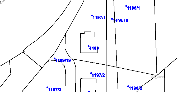 Parcela st. 4488 v KÚ Žamberk, Katastrální mapa