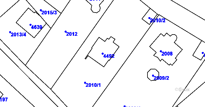 Parcela st. 4492 v KÚ Žamberk, Katastrální mapa