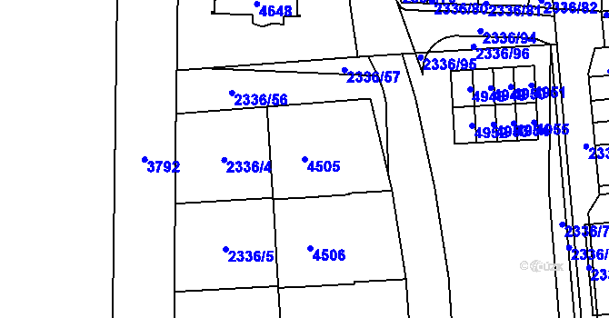 Parcela st. 4505 v KÚ Žamberk, Katastrální mapa