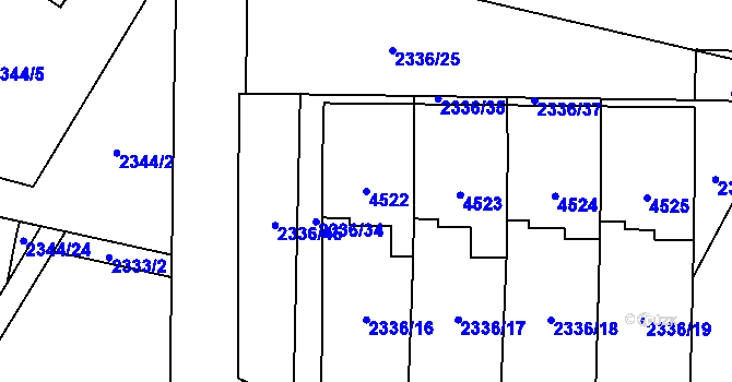 Parcela st. 4522 v KÚ Žamberk, Katastrální mapa