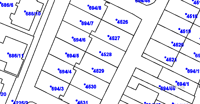 Parcela st. 4528 v KÚ Žamberk, Katastrální mapa