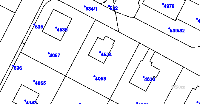 Parcela st. 4534 v KÚ Žamberk, Katastrální mapa