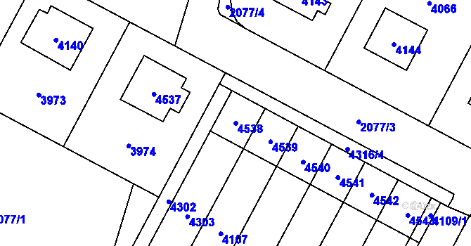 Parcela st. 4538 v KÚ Žamberk, Katastrální mapa