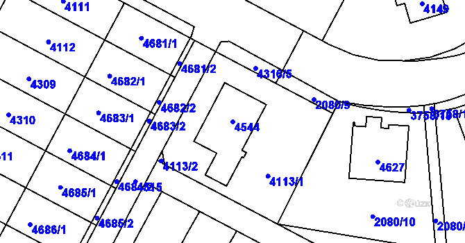 Parcela st. 4544 v KÚ Žamberk, Katastrální mapa