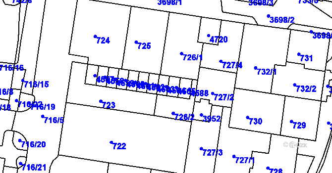 Parcela st. 4564 v KÚ Žamberk, Katastrální mapa