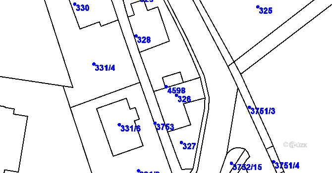Parcela st. 4598 v KÚ Žamberk, Katastrální mapa