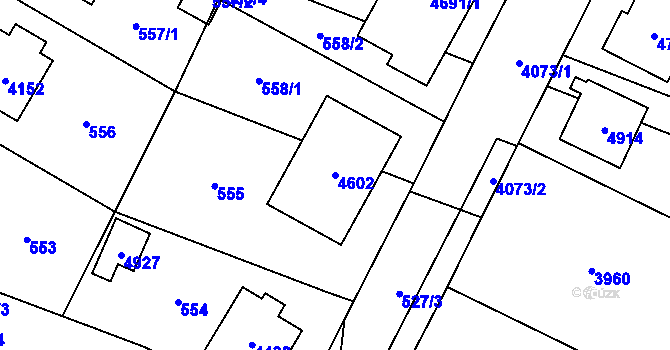 Parcela st. 4602 v KÚ Žamberk, Katastrální mapa