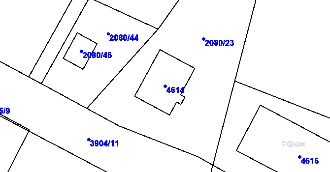 Parcela st. 4614 v KÚ Žamberk, Katastrální mapa