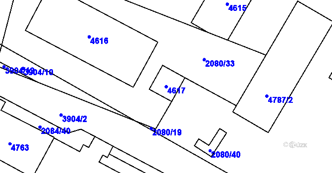 Parcela st. 4617 v KÚ Žamberk, Katastrální mapa