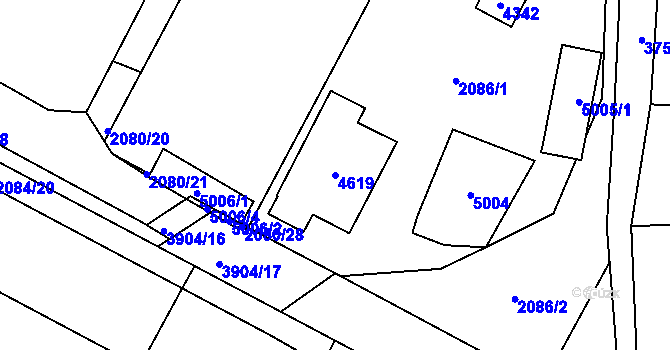 Parcela st. 4619 v KÚ Žamberk, Katastrální mapa