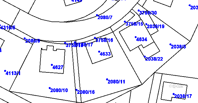 Parcela st. 4633 v KÚ Žamberk, Katastrální mapa