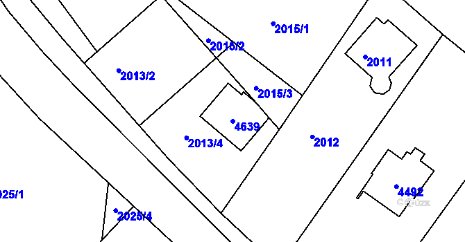 Parcela st. 4639 v KÚ Žamberk, Katastrální mapa