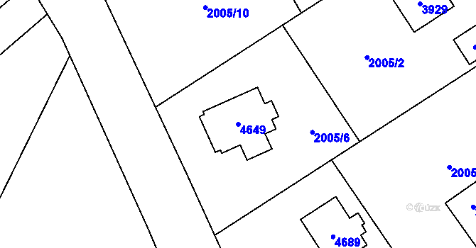 Parcela st. 4649 v KÚ Žamberk, Katastrální mapa