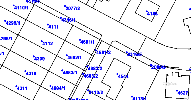 Parcela st. 4681/2 v KÚ Žamberk, Katastrální mapa