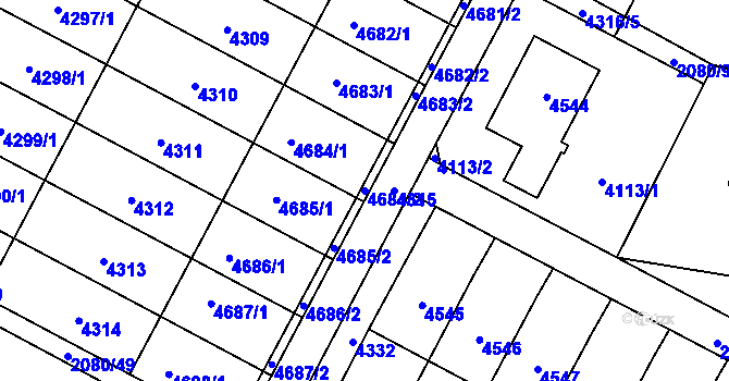 Parcela st. 4684/2 v KÚ Žamberk, Katastrální mapa