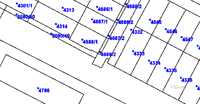 Parcela st. 4688/2 v KÚ Žamberk, Katastrální mapa