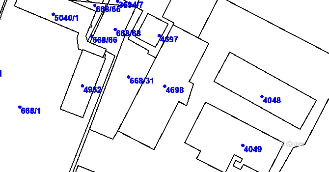 Parcela st. 4698 v KÚ Žamberk, Katastrální mapa