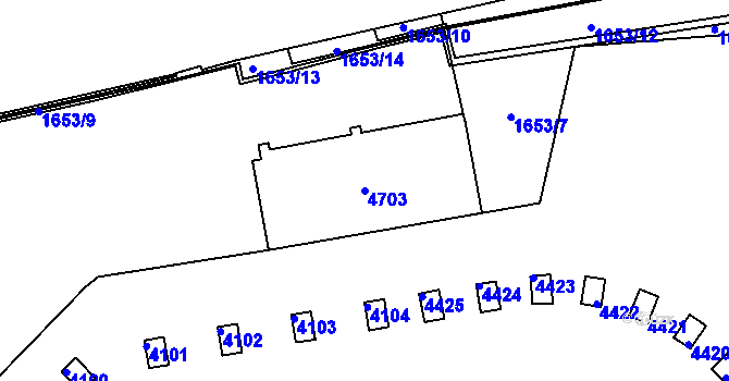 Parcela st. 4703 v KÚ Žamberk, Katastrální mapa