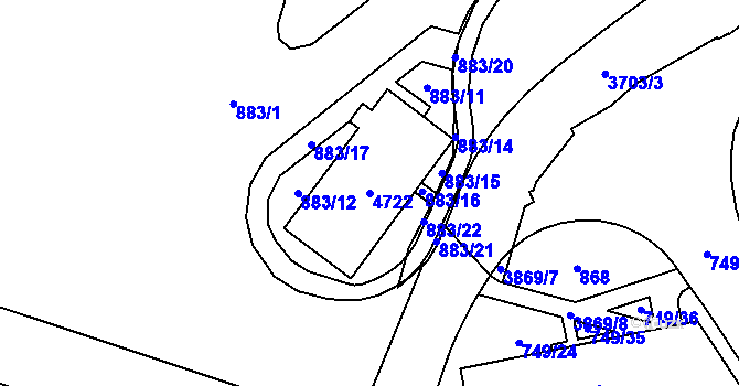 Parcela st. 4722 v KÚ Žamberk, Katastrální mapa