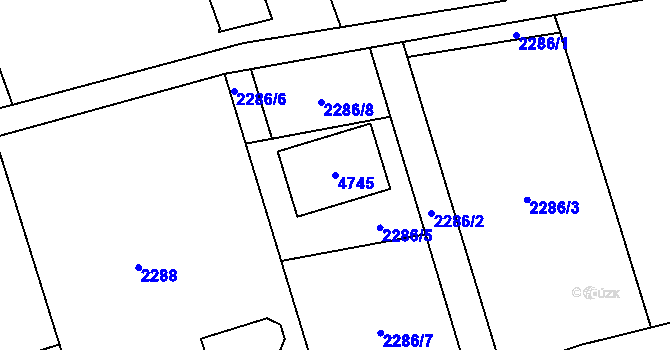 Parcela st. 4745 v KÚ Žamberk, Katastrální mapa