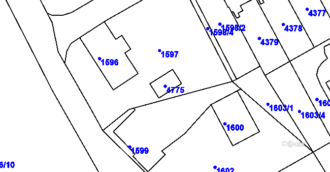 Parcela st. 4775 v KÚ Žamberk, Katastrální mapa