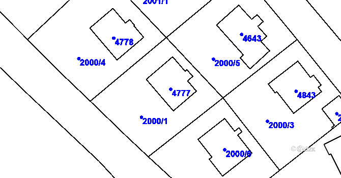 Parcela st. 4777 v KÚ Žamberk, Katastrální mapa