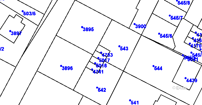 Parcela st. 4783 v KÚ Žamberk, Katastrální mapa