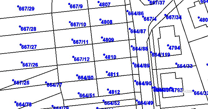 Parcela st. 4810 v KÚ Žamberk, Katastrální mapa