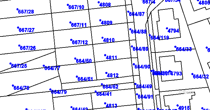Parcela st. 4811 v KÚ Žamberk, Katastrální mapa