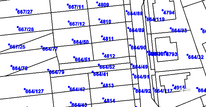 Parcela st. 4812 v KÚ Žamberk, Katastrální mapa
