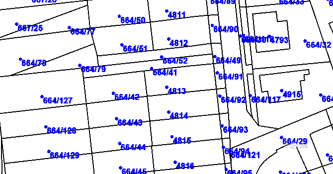 Parcela st. 4813 v KÚ Žamberk, Katastrální mapa