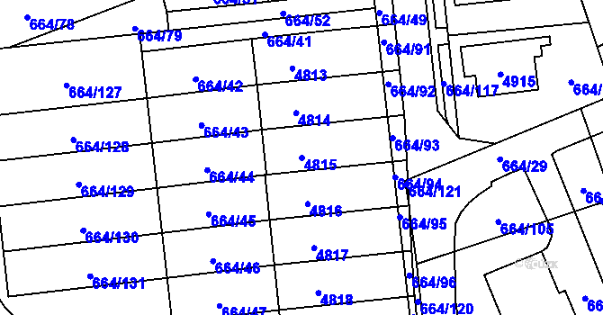 Parcela st. 4815 v KÚ Žamberk, Katastrální mapa