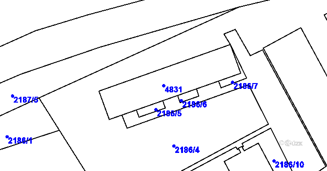 Parcela st. 4831 v KÚ Žamberk, Katastrální mapa