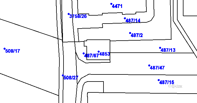 Parcela st. 4853 v KÚ Žamberk, Katastrální mapa