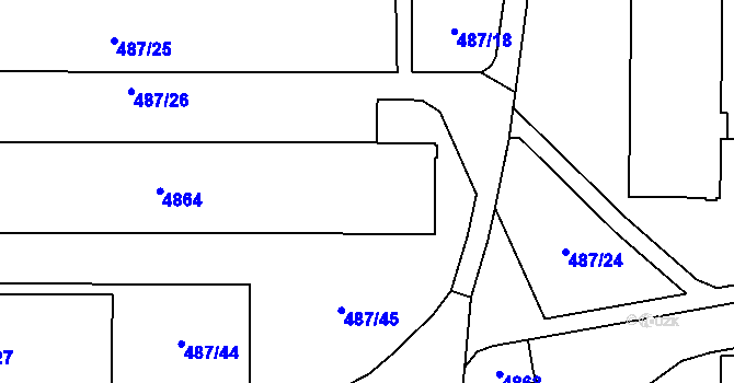 Parcela st. 4864 v KÚ Žamberk, Katastrální mapa