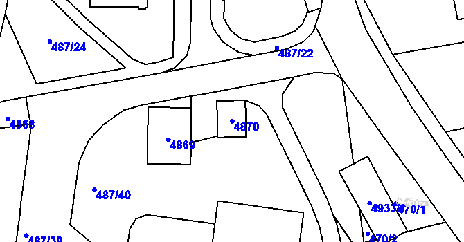 Parcela st. 4870 v KÚ Žamberk, Katastrální mapa