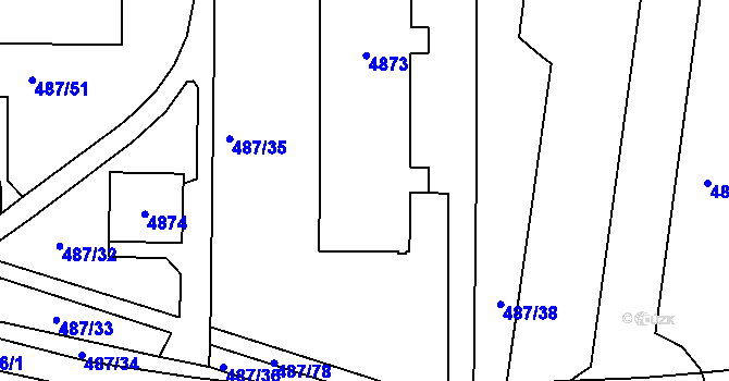Parcela st. 4873 v KÚ Žamberk, Katastrální mapa