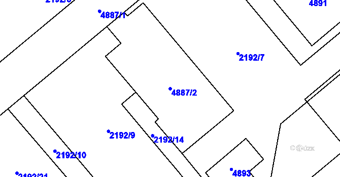 Parcela st. 4887/2 v KÚ Žamberk, Katastrální mapa
