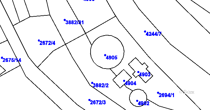 Parcela st. 4905 v KÚ Žamberk, Katastrální mapa