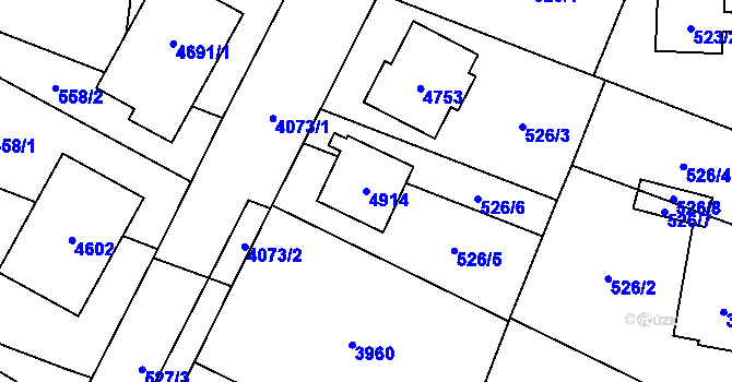 Parcela st. 4914 v KÚ Žamberk, Katastrální mapa