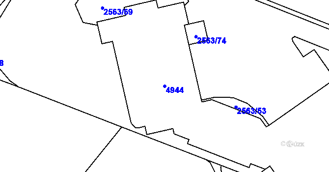 Parcela st. 4944 v KÚ Žamberk, Katastrální mapa
