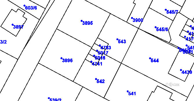 Parcela st. 5017 v KÚ Žamberk, Katastrální mapa