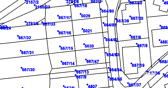 Parcela st. 5030 v KÚ Žamberk, Katastrální mapa