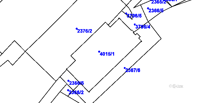 Parcela st. 4015/1 v KÚ Žamberk, Katastrální mapa