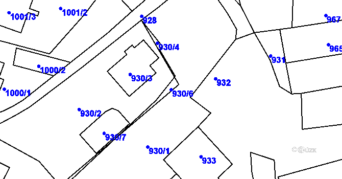 Parcela st. 930/6 v KÚ Žamberk, Katastrální mapa