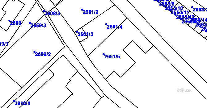 Parcela st. 2661/5 v KÚ Žamberk, Katastrální mapa