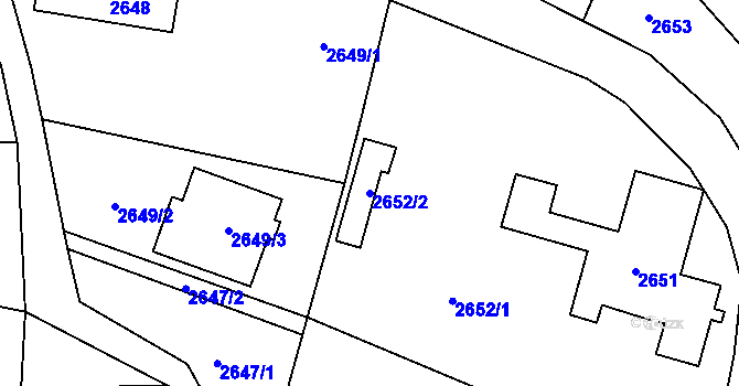 Parcela st. 2652/2 v KÚ Žamberk, Katastrální mapa