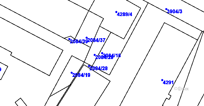 Parcela st. 2084/18 v KÚ Žamberk, Katastrální mapa