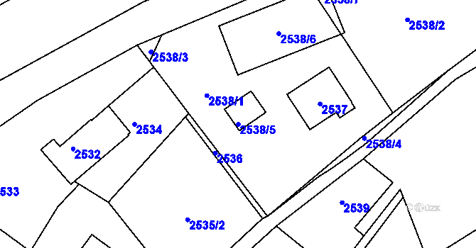 Parcela st. 2538/5 v KÚ Žamberk, Katastrální mapa
